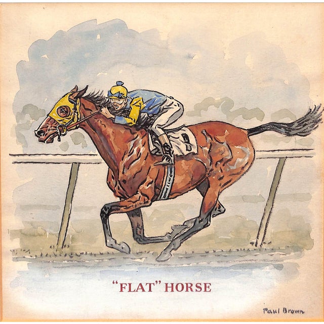 Paul Desmond Brown (American; 1893- 1958) “Flat” Horse, early 20th century Watercolor painting on paper Signed to the...