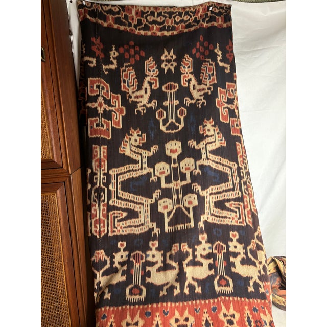 Tribal Large Ikat With Fringe For Sale - Image 3 of 6