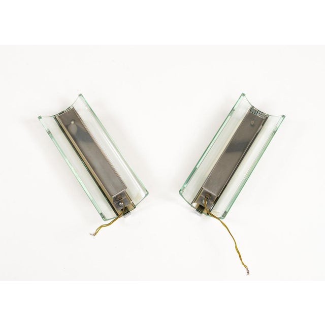 Mid-Century Wall Lamps in Glass and Steel attributed to Veca, Italy, 1970s, Set of 2 For Sale - Image 14 of 15