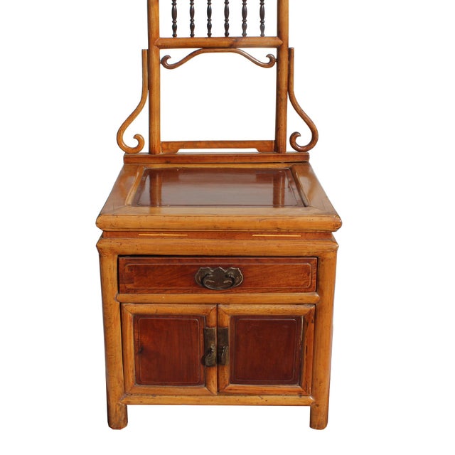 1960s Vintage Chinese Oriental Wood Carving Cloth Rack Panel Wash Basin Stand For Sale - Image 5 of 11