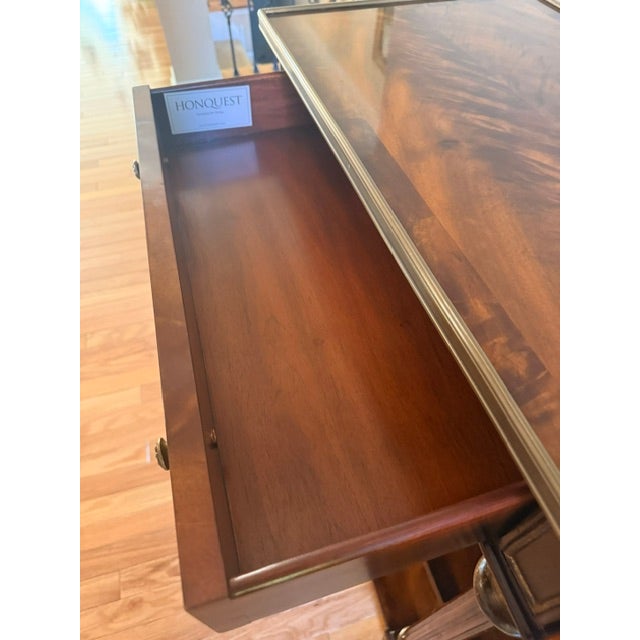 Metal Alexander Theodore Burl Wood,brass Mounted, Console With Hand Crafted Brass Knobs. For Sale - Image 7 of 13