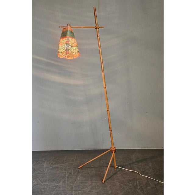 Mid-Century Bamboo and String Floor Lamp, 1960s For Sale - Image 11 of 16