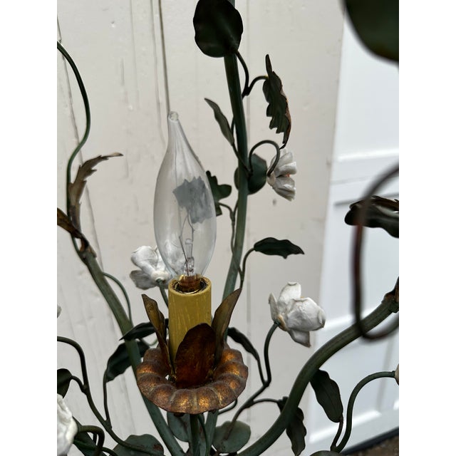Old Lights On is please to offer this petite floral and green metal fixture. It is wired and ready to install. We ship...