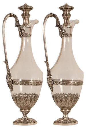 18th Century Sterling Silver Decanters, Set of 2