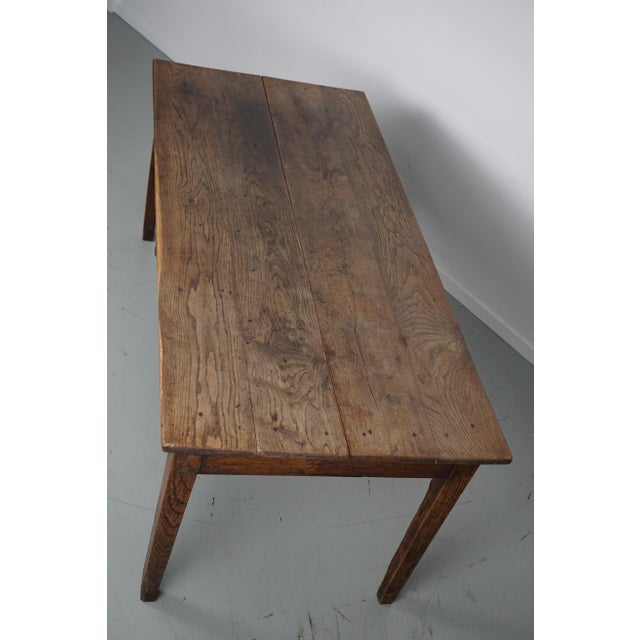 19th Century French Greyed Oak Rustic Farmhouse Dining Table For Sale - Image 13 of 18