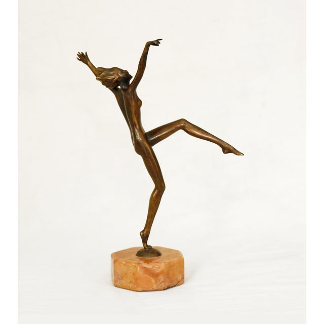 1920s Josef Lorenzl, Bronze Female Nude, 1920s, Bronze and Marble For Sale - Image 5 of 9