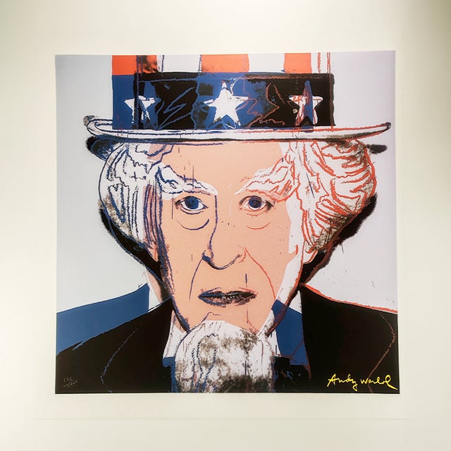 Andy warhol " uncle sam " limited edition lithograph by cmoa. license: andy warhol foundation. limited edition lithograph...