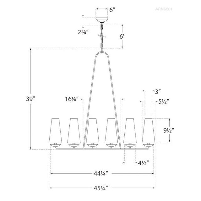 2020s AERIN for Visual Comfort Signature Fontaine Linear Chandelier in Plaster with Linen Shades For Sale - Image 5 of 5