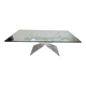 Vintage Butterfly Lucite and Glass Coffee Table