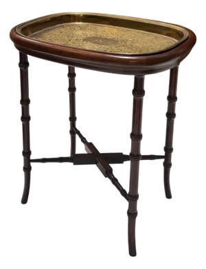 Regency Style Faux Bamboo Single Cocktail Tray Table