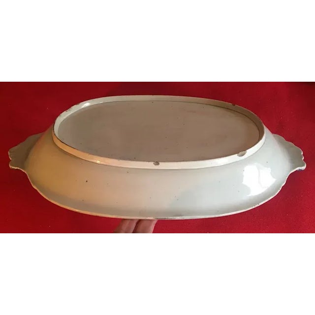 Large Antique Early 19th Century Georgian Staffordshire Pearlware Blue Platter For Sale - Image 9 of 12
