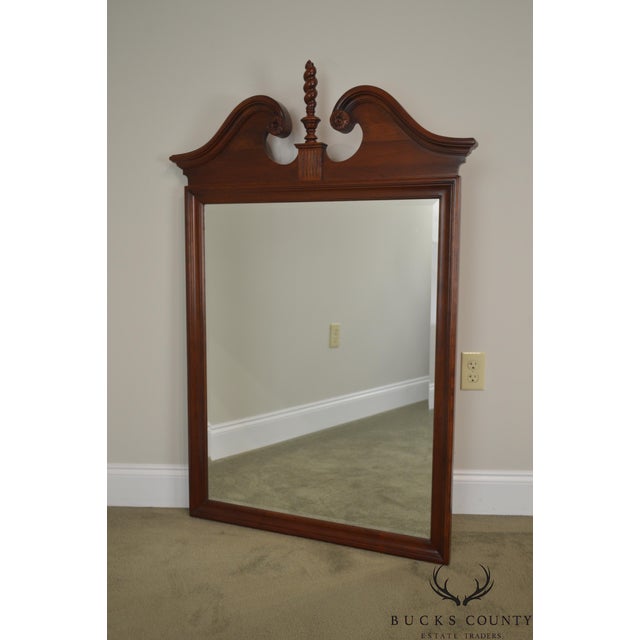 Ethan Allen Court Cherry Chippendale Style Beveled Mirror