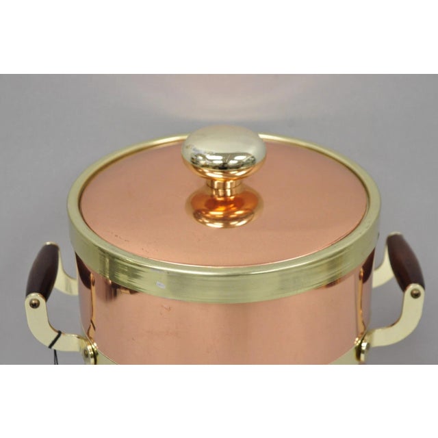 Mid-Century Modern Vintage Kraftware Nyc Mid Century Modern Copper and Brass Covered Bar Ice Bucket For Sale - Image 3 of 15