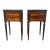 French 19th Century Louis XVI Pair of Walnut Marble Top Night Stands For Sale