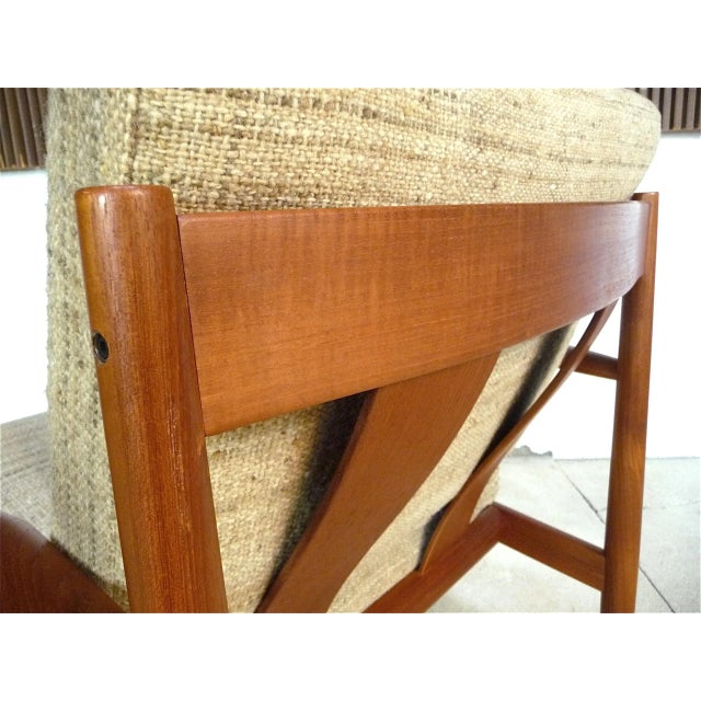 Wood Danish Teak and Wool Easy Chair by Grete Jalk for Cado, 1960s For Sale - Image 7 of 13