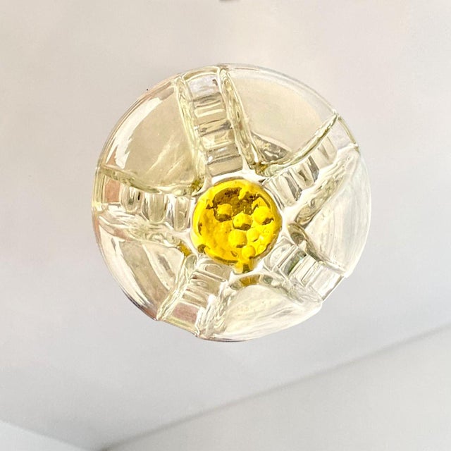 Small Mid-Century Modern Hanging Light in Art Glass and Turned Teak, 1960s For Sale - Image 6 of 9