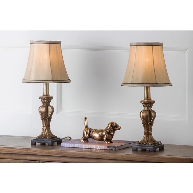 17 Inch H Mini Urn Table Lamp in Gold - a Pair For Sale - Image 4 of 7