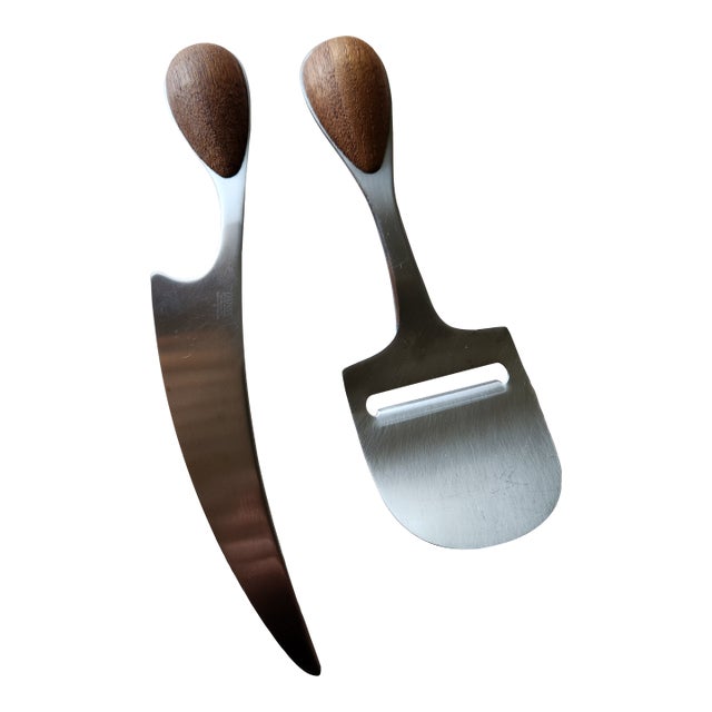 Dansk Vivianna Torun Cheese Slicer Knife Set Teak Stainless For Sale