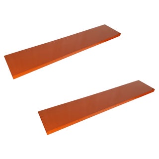 Red Brick Plastic and Chrome-Plated Metal Shelves from Elco, 1980s, Set of 2 For Sale