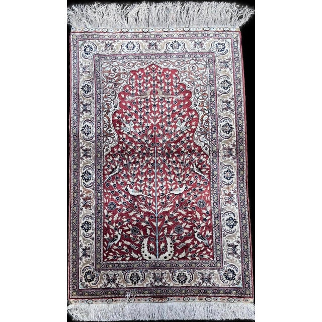 Vintage Kayseri Silk Oriental Rug, 1960s For Sale - Image 3 of 3