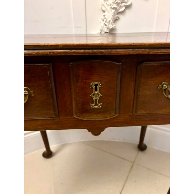 Wood Antique Victorian Georgian Style Oak Lowboy, 1860 For Sale - Image 7 of 11