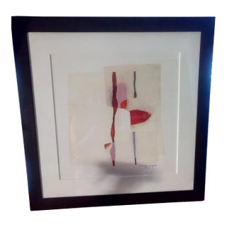 Mary Mackey Mythos Flagship Piece With Watercolor, Ink and Paper Collage Minimalist Abstract For Sale