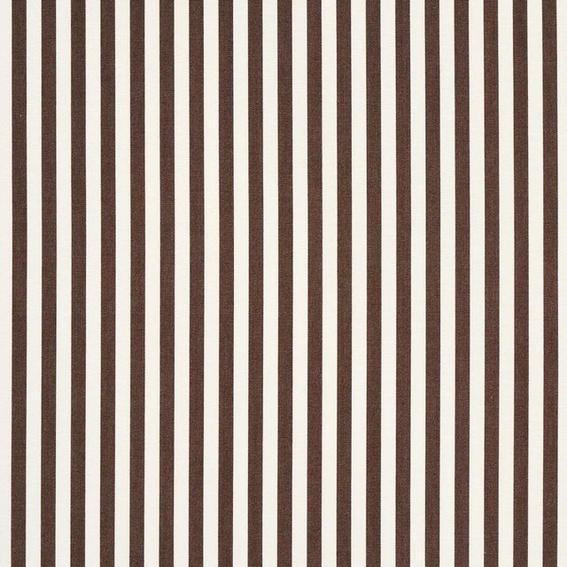 Sample - Schumacher Brigitte Stripe Fabric in Brown For Sale