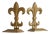 Fleur-De-Lis Bookends in Patinated Brass, 1960s, Set of 2 For Sale