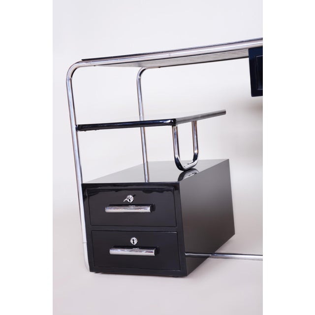 Metal Bauhaus Writing Desk in Chrome, Steel and Wood, Germany, 1930s For Sale - Image 7 of 14