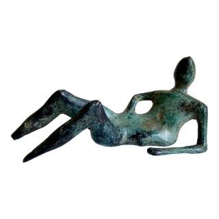 Bronze Reclining Figure in the Style of Henry Moore, Late 20th Century For Sale