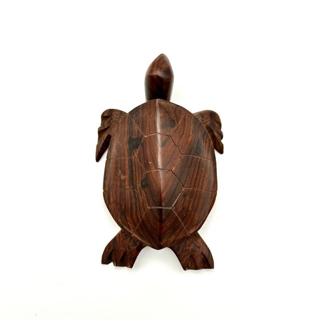 Late 20th Century Hand Carved Wood Seascape Figurines Set of 3 For Sale - Image 4 of 10