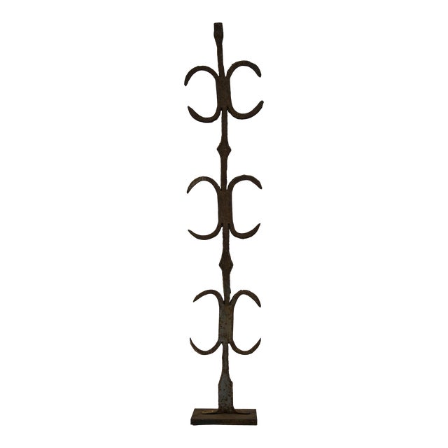 18th Century French Iron Window Guard Mounted on Stone Base | Chairish