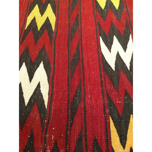 Mid 20th Century Vintage Moroccan Tribal Kilim Rug, Flatweave Wool, Geometric Stripe Pattern, 8x14 For Sale - Image 5 of 6