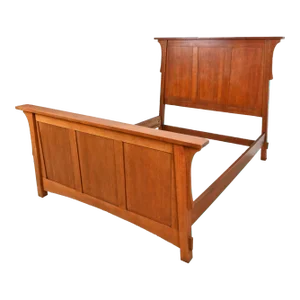 Stickley Style Mission Oak Arts & Crafts Queen Size Bed