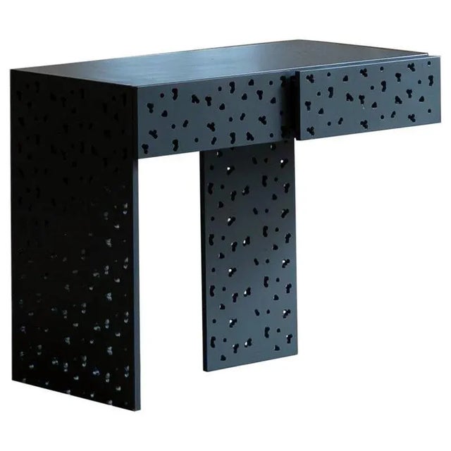 Wood Medium Eternal Graphite W(hole) Console Desk by Majbele For Sale - Image 7 of 7