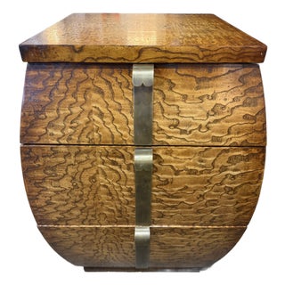 John Richard Burl Wood Accent Table With Three Drawers For Sale