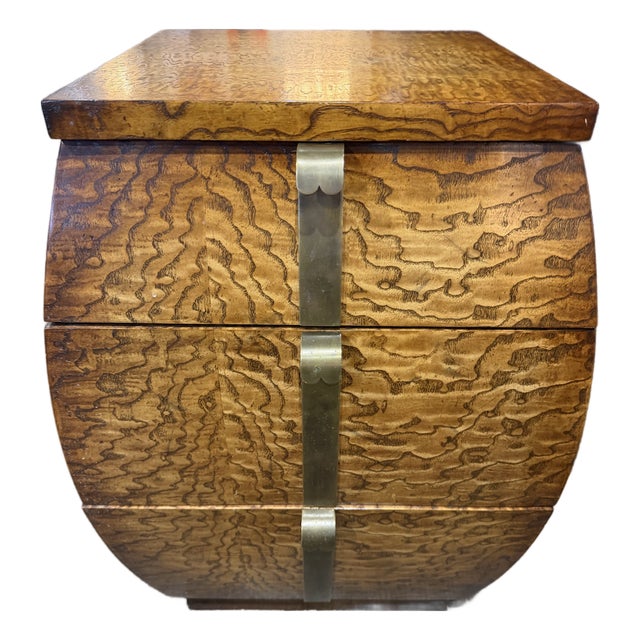 John Richard Burl Wood Accent Table With Three Drawers For Sale