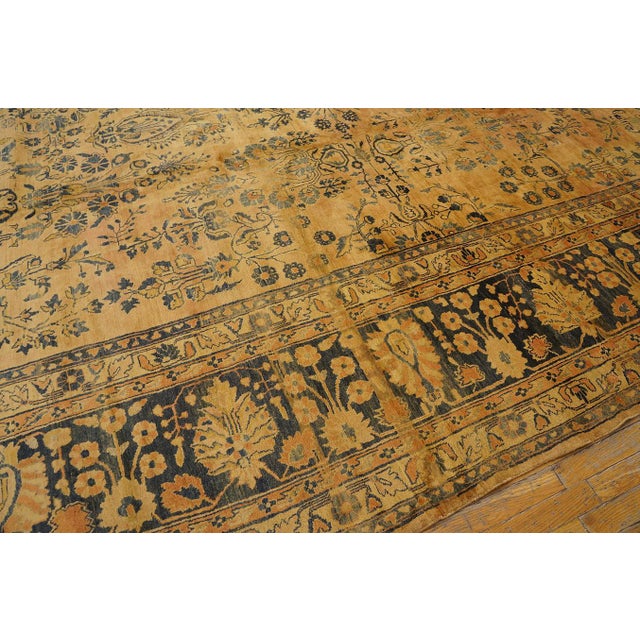 1920s Antique Sarouk Mohajeran Large Oversized Big Rug Wool Coral For Sale - Image 10 of 15