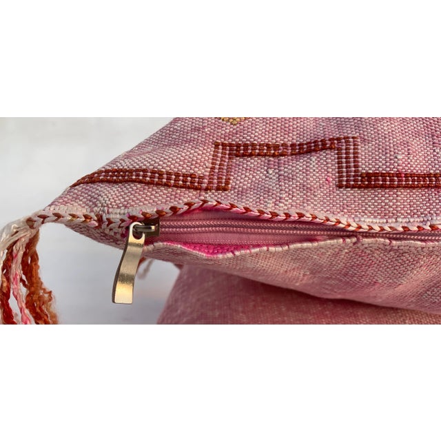 Textile Contemporary Pink Silk Sabra Pillow Covers- a Pair For Sale - Image 7 of 11