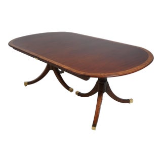 Kindel Banded Mahogany Dining Room Table For Sale