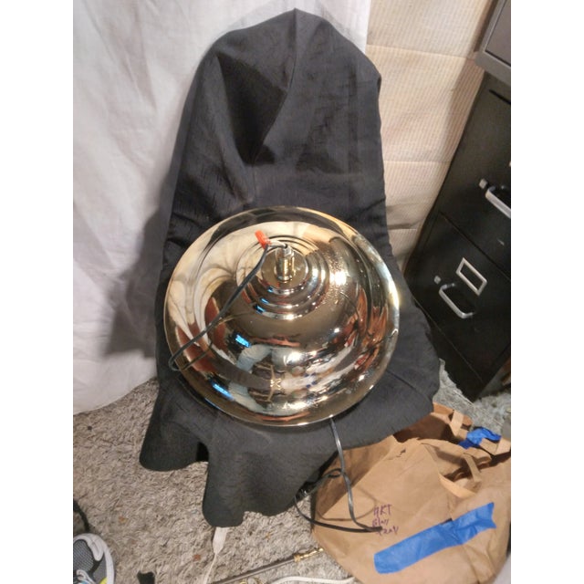 1960's Brass and Glass Pendant Light For Sale - Image 4 of 8