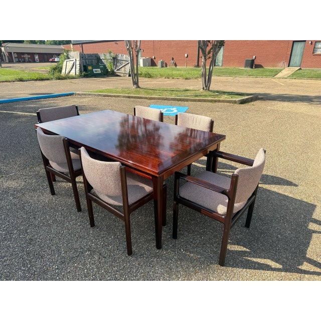1970s 1970s Skovby Møbelfabrik Brazilian Rosewood Dining Set of 7 For Sale - Image 5 of 12