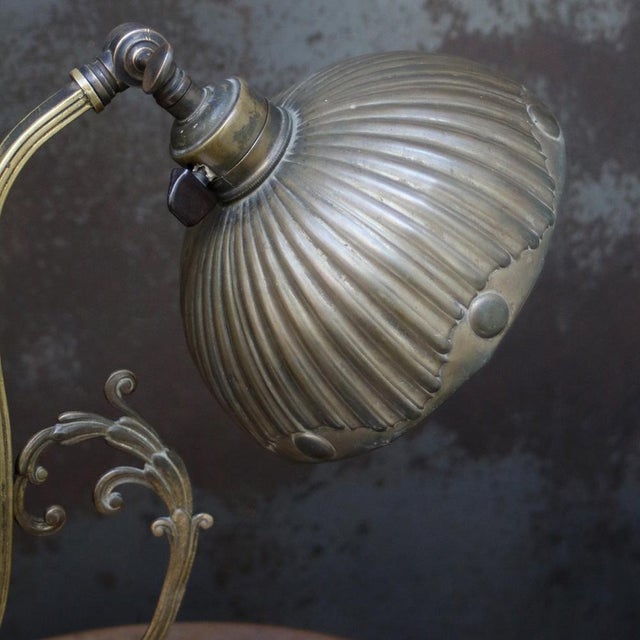 Art Nouveau French Brass Table Desk Light, 1910s For Sale - Image 6 of 10