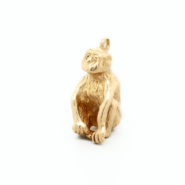 Vintage English 9ct. Gold Figural Monkey or Chimpanzee Charm for a Bracelet For Sale - Image 11 of 14