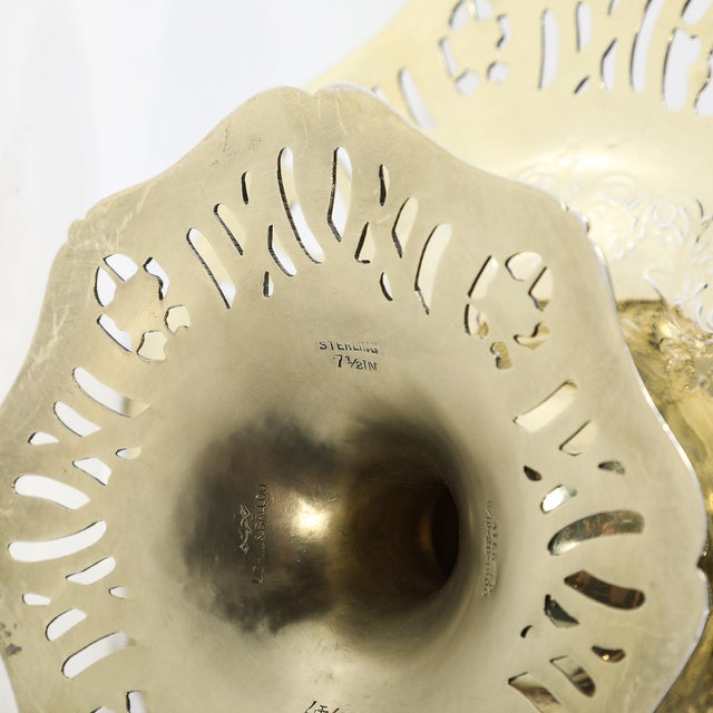 Traditional 1900s Aesthetic Movement Sterling Silver & Gold Washed Taza Signed Hardy & Hayes Co. For Sale - Image 3 of 18