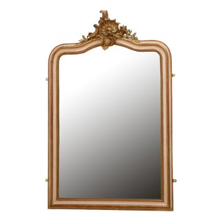 Napoleon III Chateau Wall Mirror, Gold Leaf & Gesso, 1850 For Sale