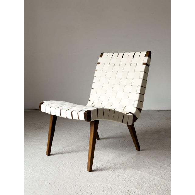 Model 654W Vostra Lounge Chair with Walnut Frame and New Webbing by Jens Risom for Knoll, 1950s For Sale - Image 14 of 14
