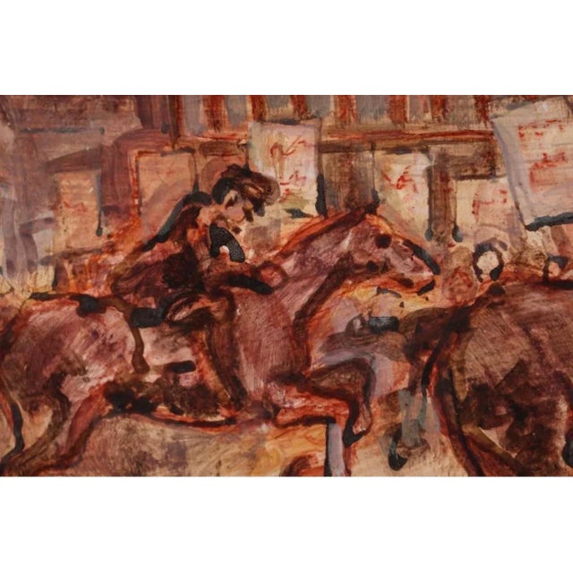 Arthur Smith, Street Riot Oil Painting Mounted Police WPA artist Social Justice Americana Art For Sale - Image 4 of 12