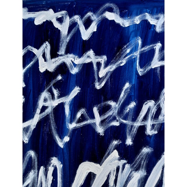 Writings No. 3 — Abstract Original Oil Painting Inspired by Cy Twombly For Sale - Image 4 of 8