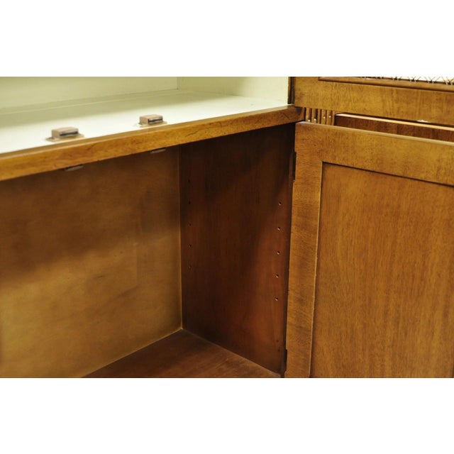 Mid 20th Century Henredon French Country Provincial Walnut Fruitwood 3 Pc Wall Unit Bookcase For Sale - Image 13 of 18